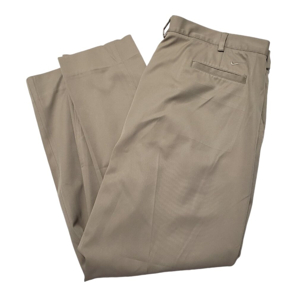 Nike Golf Pants Fit Dry Performance Flat Athletic Mens Size 40 x 30 Khaki